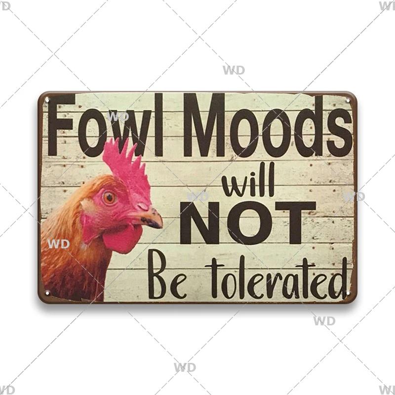 Metallskyltar Färska Ägg Fluffy Butt Hut Kyckling Retro Plåtskylt Vintage Rolig Utomhus Väggplakett Trädgård Gårdsskyltar Hönshus Dekor