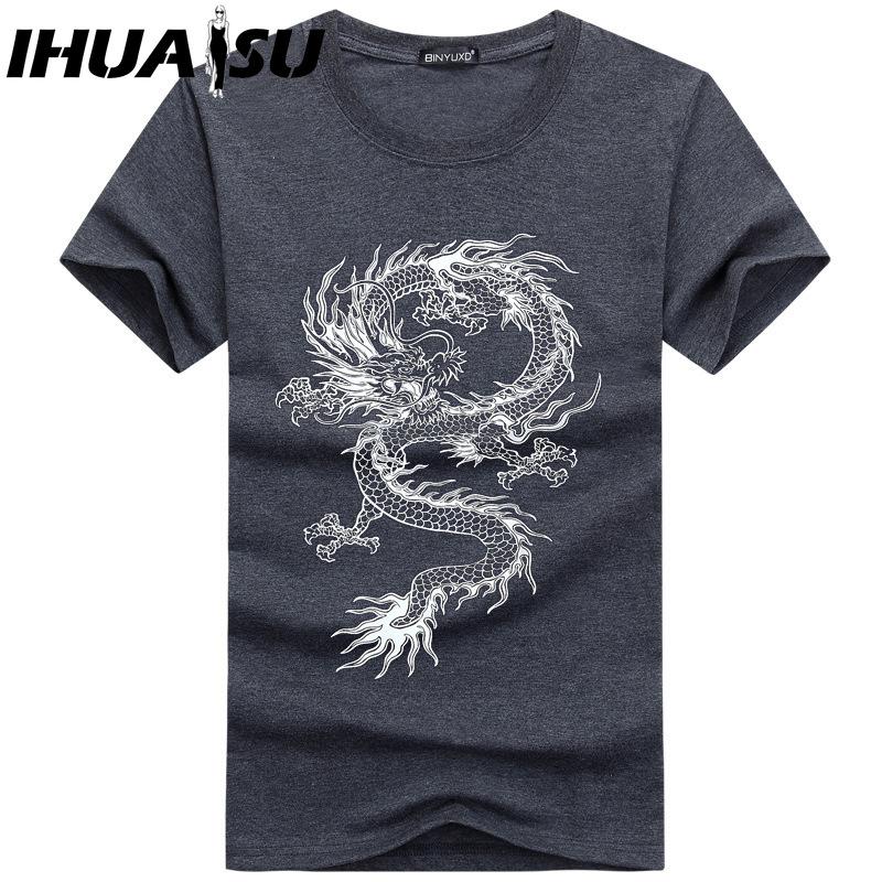 

Футболка с коротким рукавом IHUASU из хлопка, мужская модная свободная рубашка с коротким рукавом, напечатанная сострадательная рубашка XXXXXL темно-серого