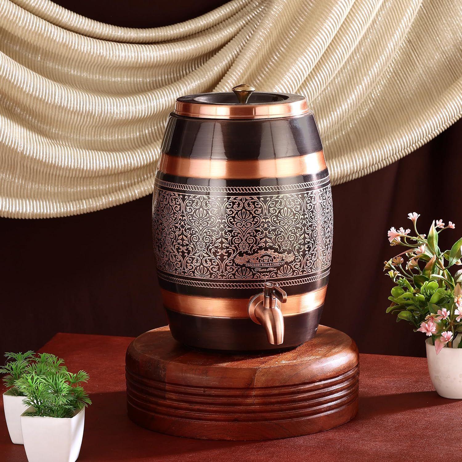 

Диспенсер из чистой меди 5 литров Антикварная зудящая бочка