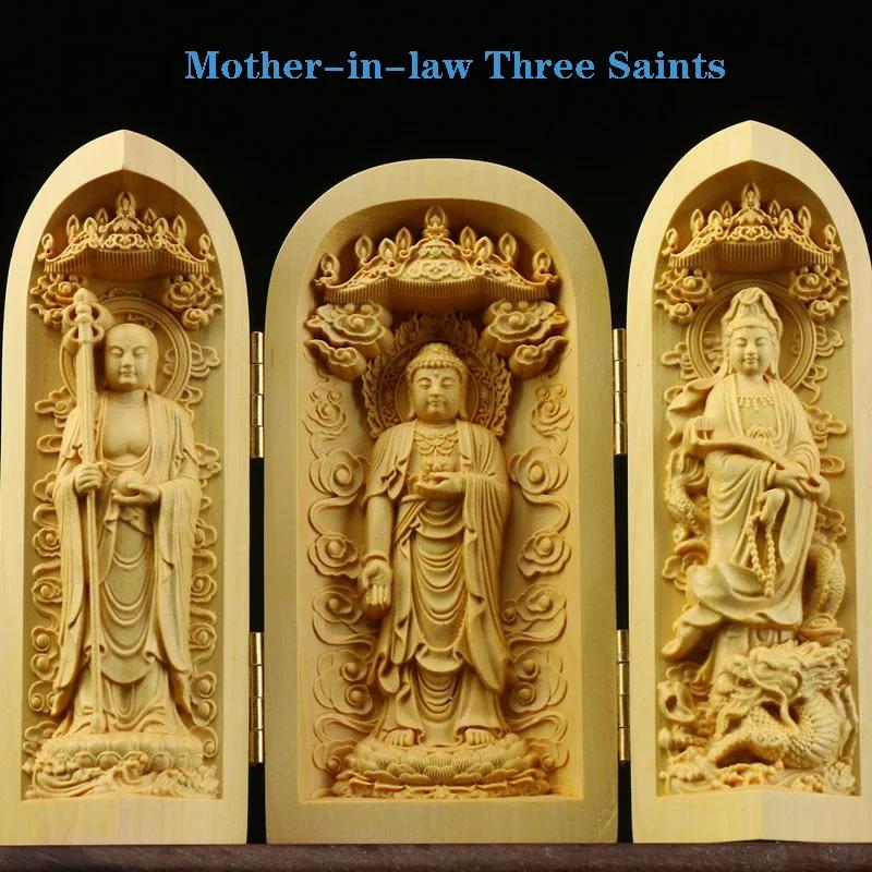 Boxwood Beautiful Hand-Carved Wooden Statue of the Thousand-Armed Guanyin Bodhisattva