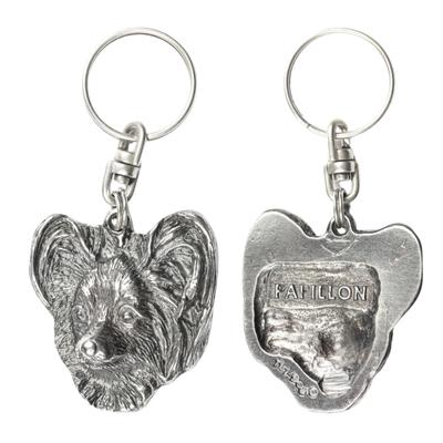 Papillon, Continental Toy Spaniel, Butterfly Dog - Silver-plated Dog Pendant, Handbag Decoration, Backpack Pendant by Brand