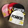 Solid Color Letter Pgwer Trendy Pattern Knitted Hat Wind Protection Teens For