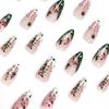 Wear nail pads Christmas French white and green contrasting color nail pads Snowflake crutches Wear armor