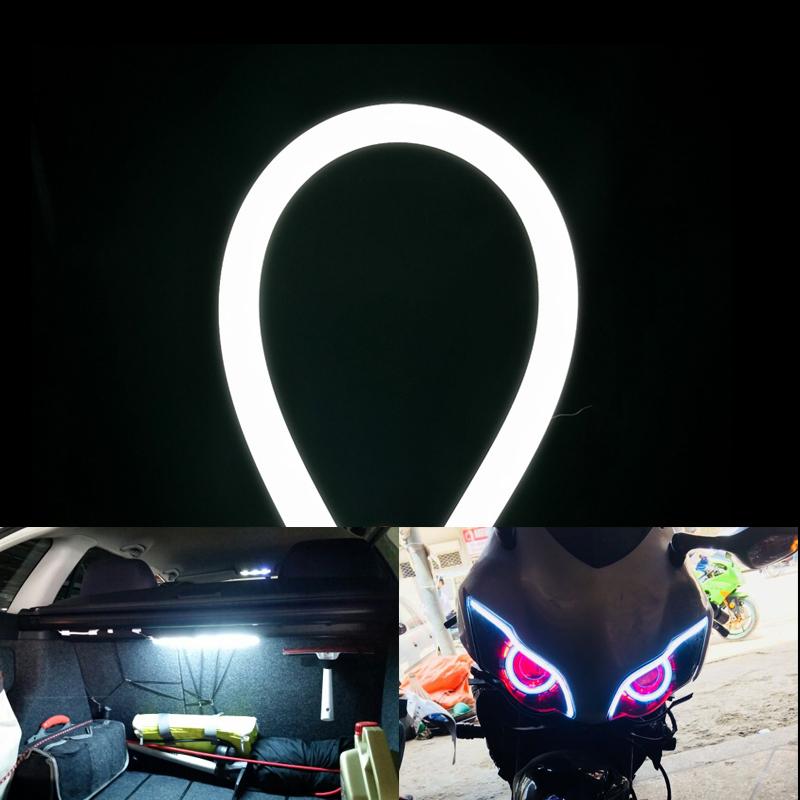 2 PCS Car LED Strip Lights Styling HeadLight DRL 12V 30CM 45CM 60CM Flexible Soft Tube Guide Turn Signal Daytime Running Lights