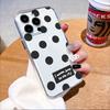 Black Polka Dots with Text lucency Phone Case for IPhone 14 15 16 13 12 11 17 Pro Max 12 13 Mini Soft Cover