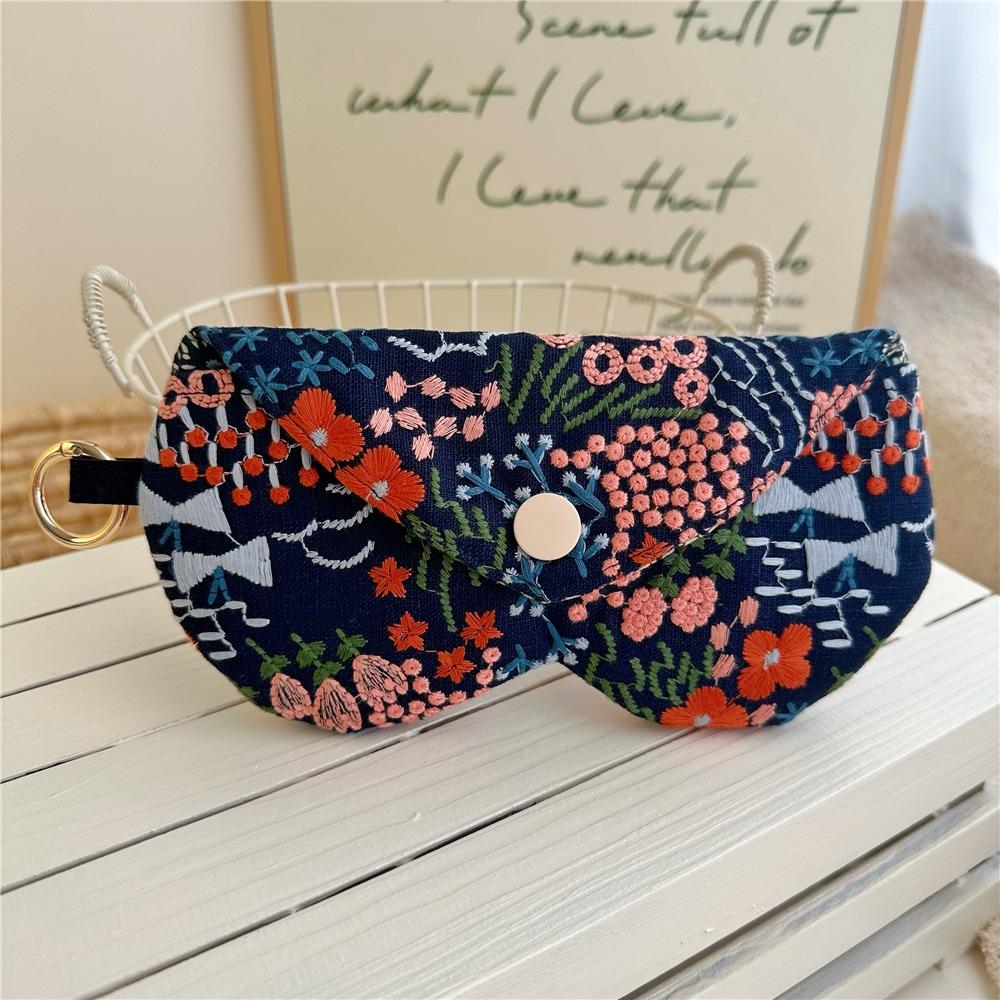 

Portable Sunglasses Storage Bag with Keyring SunGlasses Holder Eyewear Accessories Темно-синій