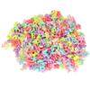 500Pcs Spacer Beads Colored Letter Plastic Hair Band Pendant Perforated Bead DIY Accessories