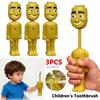 3-1Pcs Tun Tung Sahur Figure Toothbrushes Travel Portable Compact Telescopic Soft Bristle Toothbrush For Children Tooth Brush