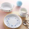 Noritake Bowl with Rice and Mug Set Rice Light Microwave and Dishwasher Blue Fine Porcelain Plate, Handle, Bowl, (Plate 16cm, 300cc, Bowl 16cm,