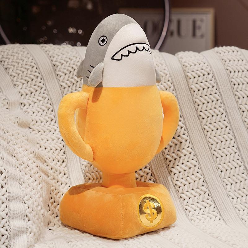 Creative Cow Shape Plush Toy With Shark Cup Design For Kids And Adults