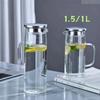Jarra Minimalista de Vidrio de Borosilicato 1L/1.2L/1.5L Resistente al Calor con Filtro Extraíble para Servir Bebidas Frías y Calientes en Casa