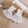 Women Detachable Sleeve Fake Cuffs Female Lace Thin Pleated Flare Sleeve False Cuffs Ruffles Wristband Decorative Accessory