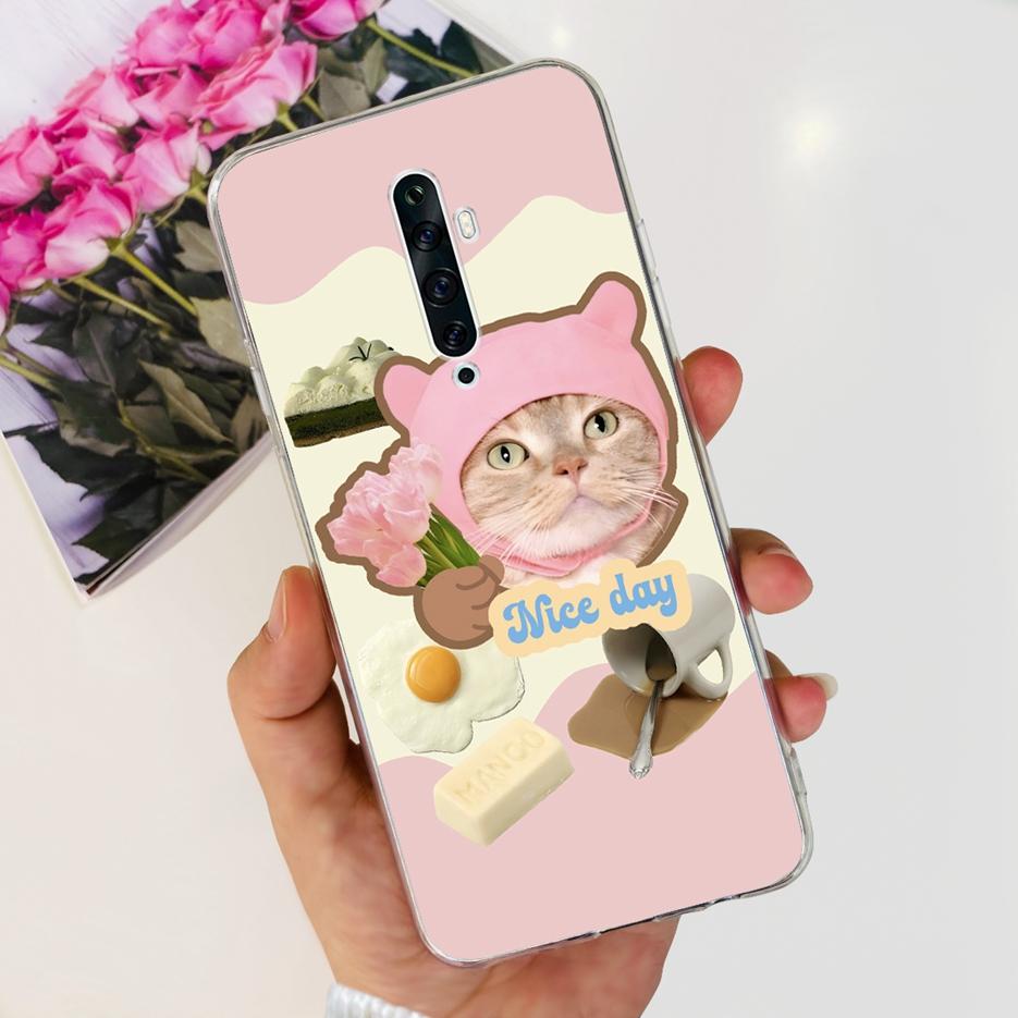 For Oppo Reno 2 2F 2Z Case Luxury Painted Cover Clear Silicone Phone Case For Oppo Reno2 F Reno 2Z Reno2 Reno2F Reno2Z Soft Bags