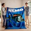 Sea Creatures, Including a Turtle, Clownfish, and Blue Tang, In Oceanic Setting. for All Seasons Blanket Lunch Break Throw Gift