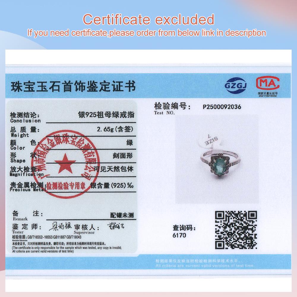 925 Sterling Silver Ring Natural Oval 6*8mm Emerald Flower Shape Design Fine Jewelry for Women's Anniversary and Banquet Gifts
