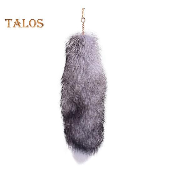 Fuskrävsvans Nyckelring Hänge Handgjord Fuskpäls Svans Cosplay Renässans Furry Svans Handväsketillbehör