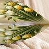 Vikama Yellow And White Tulip Floral Cushion Cover, Perfect For Sofas And As A Mother’S Day Gift, Decorative Cushion Cover