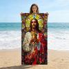 1 szt. Uroczysty posąg Jezusa Ręcznik plażowy Duży Szybkoschnący Ręcznik Odpowiedni na plażę Basen Ręcznik do jogi Letni prezent dla przyjaciół