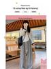 American Retro Pinstripe Woolen Petite Wide-Leg Pants - Casual Straight-Leg Streetwear 145cm