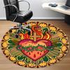 1pc Sacred Heart Carpet, Round Non Slip Durable Large Size Office Carpet, Suitable for Office