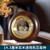 Wooden Retro Desk Clock Round Table Clock Rotating Clocks Decorative Objects Living Room Desktop Clocks Tables Accessories