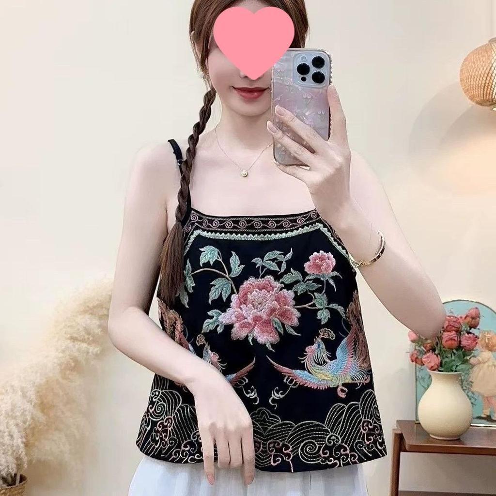 2026 Summer Guofeng Retro Embroidered Belly Band Camisole: Ethnic Chinese-Style Vest