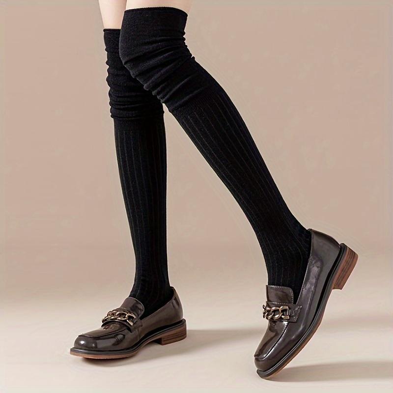 Stacked Knee High Socks Long Tube JK Socks Thigh Sleeves Spliced Knee Pads For Long Boots Soft Stretch Fabric Fashionable For Cosplay School Outfits