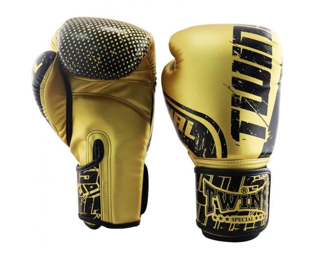 Twins Boxing Gloves UP Leather TW7 (Gold, 10oz) [Used]
