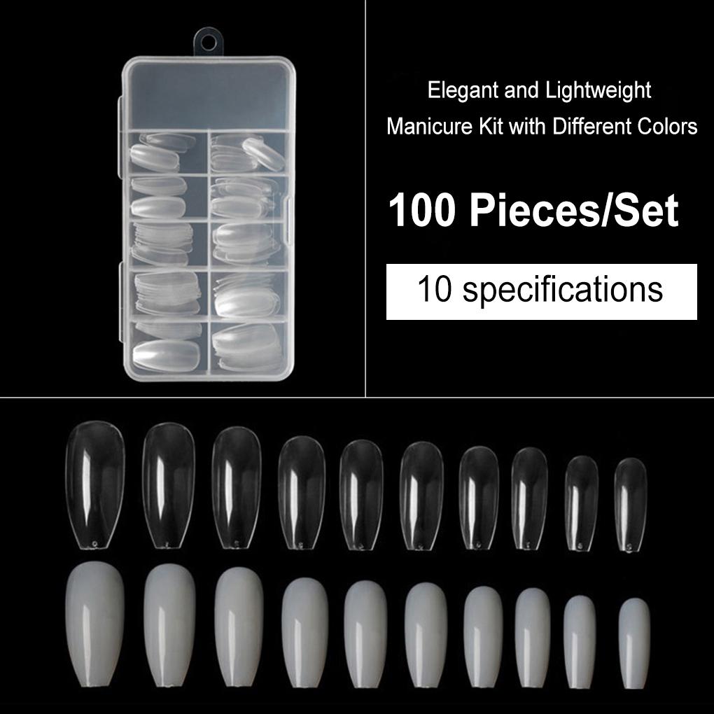 1 Set False Nail Elegant Wear-resistant Different Colors High-ranking Fine Workmanship New-style Magnificent Manicure Kit