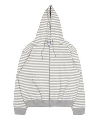 The Coldest Moment Tcm Stripe Hooded Zip-Up (Grey/Whiteivory)