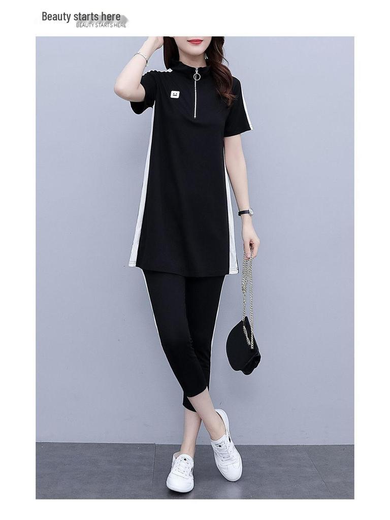 Set di Abbigliamento Sportivo Estivo da Donna Taglie Forti: Polo & Pantaloni Corti