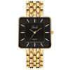 Gedi Retro Women's Square Dial Quartz Watch with Steel Band - Versatile Waterproof Wristwatch for Daily Commute and Work.