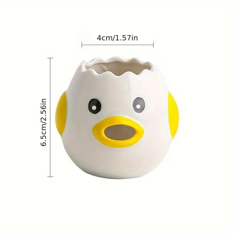 Cute Little Chicken Ceramic Egg Separator - Creative Egg Yolk and Egg White Filter for Baking, Kitchen Gadget