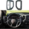 Carbon Fiber Dashboard Air Vent Outlet Trim Cover for Chevrolet Silverado 19-21