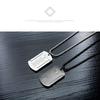 AIKS Cross Silver Stainless Engraved with Pendant Rectangular Protection from Antique Style Men's Necklace, Steel, Sutra, Plate, Necklace, Amulet,