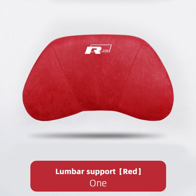 Suede Headrest Car Breathable Memory Foam Neck Pillow For VW Jetta Golf Passat Polo CC Tiguan Arteon Touareg Taigo Caddy Hub Cap EF1