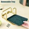 Pot Cover Rack Kitchen Organizer Rack Pot Lid Metal Rust-Free Multifunctional Rack Pot Lid Storage Rack Fork Spatula Rack