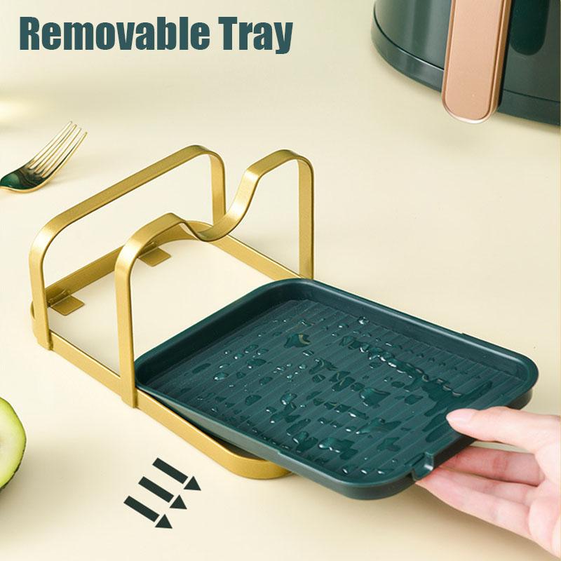 Pot Cover Rack Kitchen Organizer Rack Pot Lid Metal Rust-Free Multifunctional Rack Pot Lid Storage Rack Fork Spatula Rack
