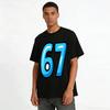 Number 67 Print Casual Short Sleeve Unisex Breathable Daily T-Shirt Pure cotton T-shirt