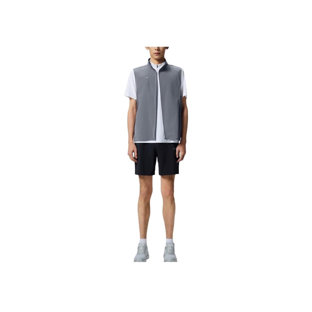 Saucony Ss25 Brand Logo Letter Stand Collar Versatile Vest Men vest Cool-Iron-Gray SA2259VT02T-GR006
