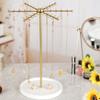 Modern Gold Jewelry Display Stand 48 Hooks 360 Rotating Design Compact Storage Solution For Necklaces Bracelets Perfect Gift