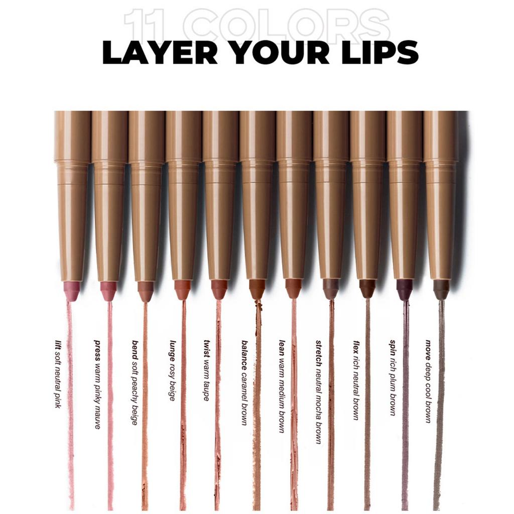 Creionul de buze cu peptide este neted și fără riduri. Ruj Nud, Ruj cu Două Capete, Se Uscă Rapid