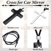 Cross for Car Mirror Hanging, Wood Cross Charms for Rear View Mirror, Car Hanging Ornament, Christian Accessories for Cars, Truck, Home Decor (Black)