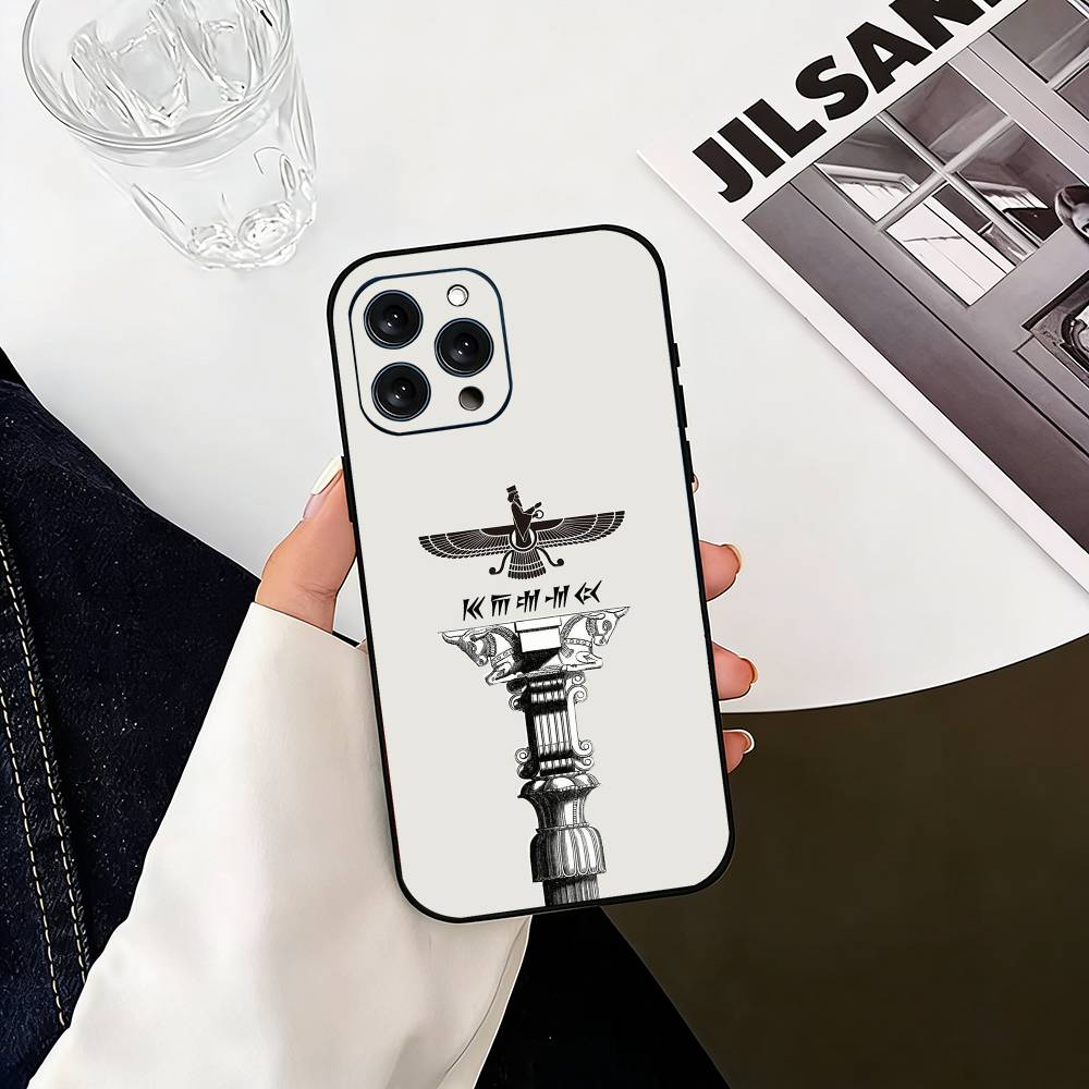 Assyrian Faravahar Flag Phone Case For iPhone 17, 16,15,14,13,12,11 Plus,Pro Max, Others Soft Black Cover iPhone16promax