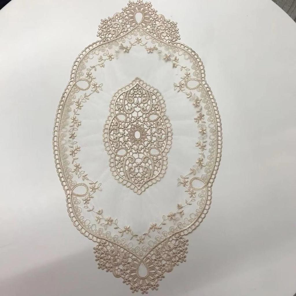 Krajka Vyšívaná Vintage Krajka Prostírání Kryt Ručník Podložka na Čajový Stůl Dekorativní Ozdoba Ubrus Vlajka