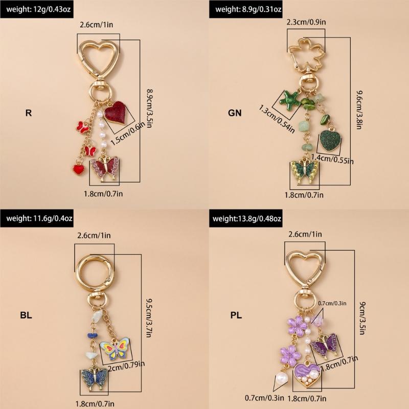 Elegant Floral Letter Keychain for Handbags Backpacks and Keys Sturdy Alloy Enamel Letter Charm Jewelry Accessory