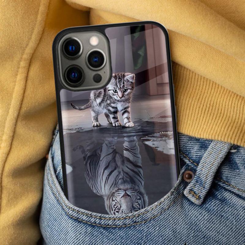 Cute Cats lion Tiger leopard Soft Phone Case for iPhone 17 Air 16e Pro max 15 Pro 13 14 Plus 11 12 MagSafe Magnetic Coque