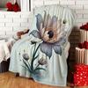 1pc Morandi color floral pattern blanket, polyester fabric, machine washable, suitable for bedroom and living room decoration