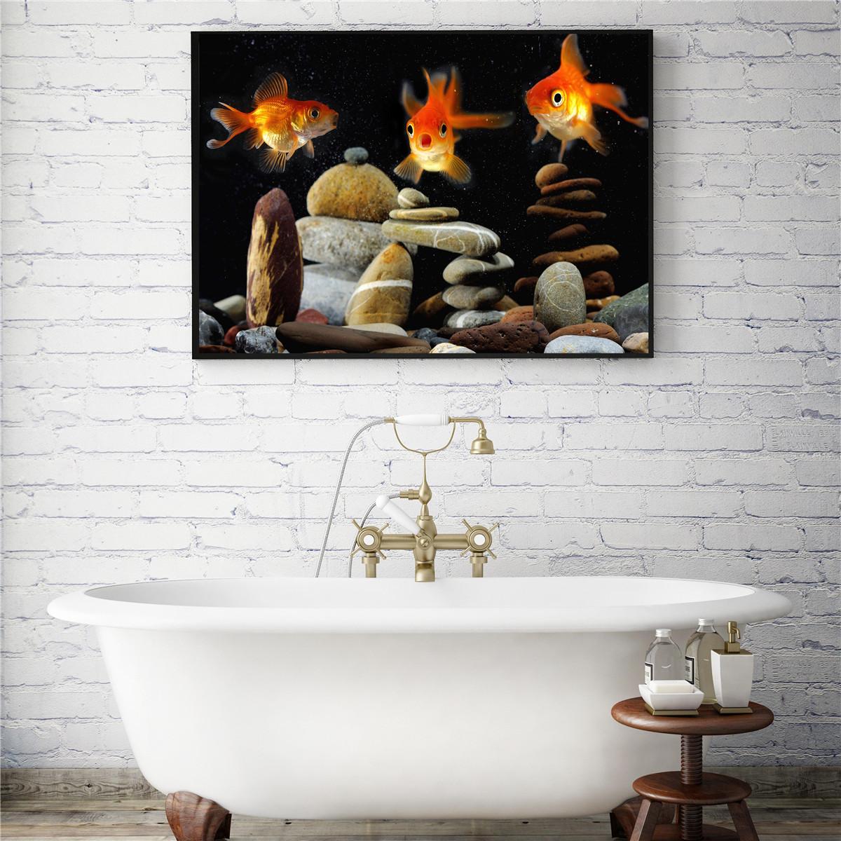 

Детское украшение в скандинавском стиле, аквариум с золотыми рыбками, милый питомец, ручная роспись на холсте, картины маслом, настенная картина для гостиной, рыбы