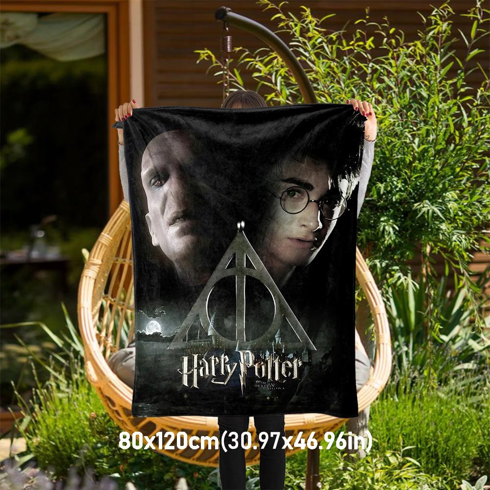 

1pc Harry Potter Deathly Hallows Voldemort Outdoor Flannel Throw Blanket All Season Soft Warmth,Home Decor 1031085 80x120cm